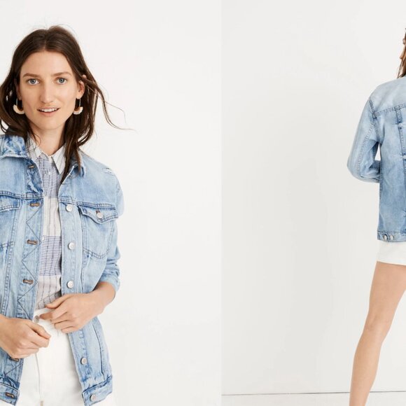 Madewell Distressed Denim Jacket - Picture 1 of 6